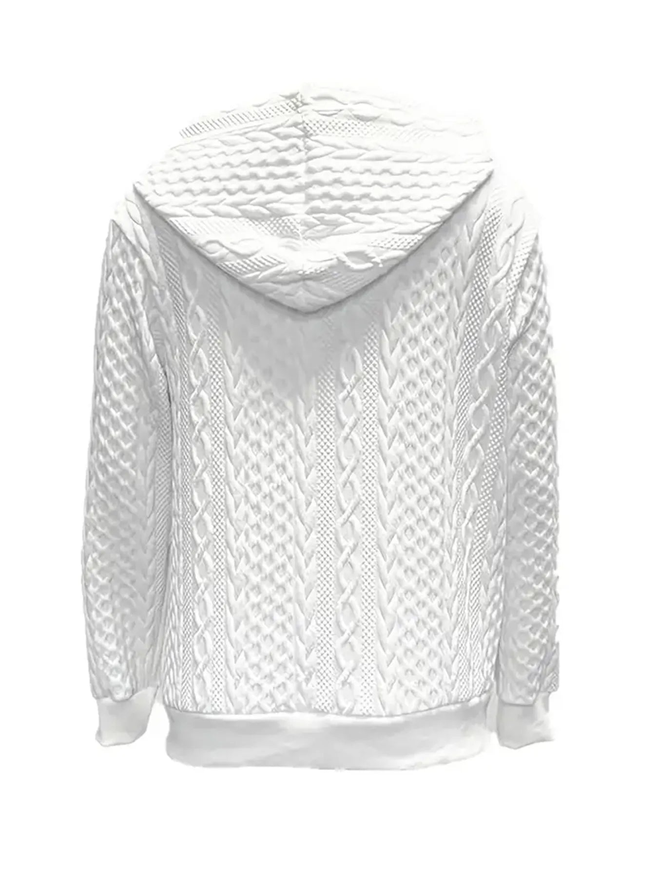 Vintage Jacquard Zip-Up Hooded Jacket