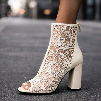 LILIANA LACE HEEL BOOTS