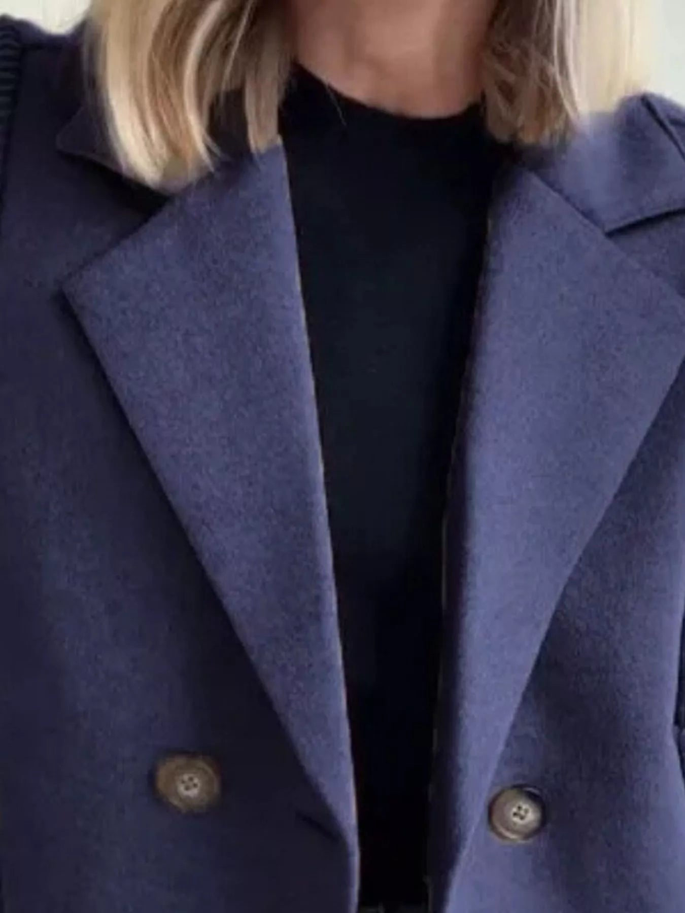 Mid-Length Shawl Collar Overcoat with Buttoned Front