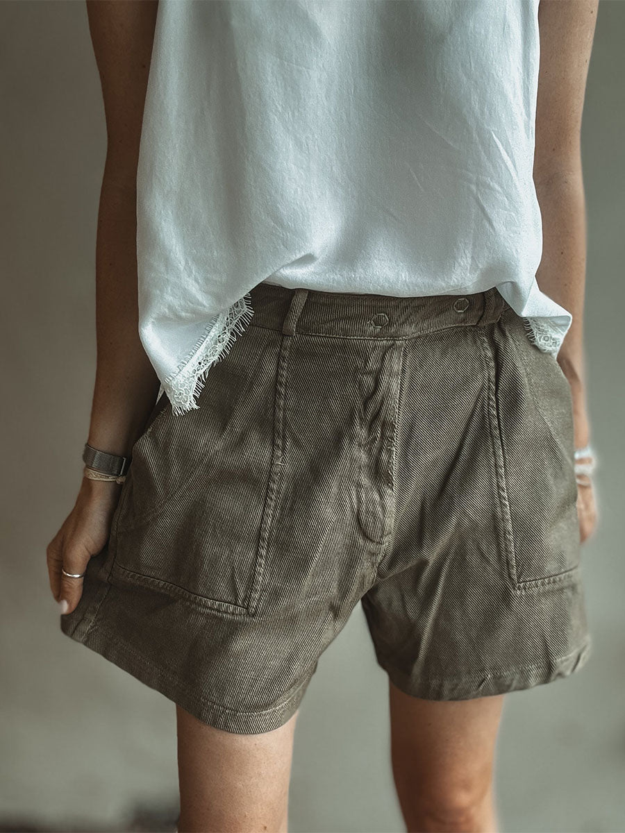 Women's Vintage Wash Utility Pocket Shorts