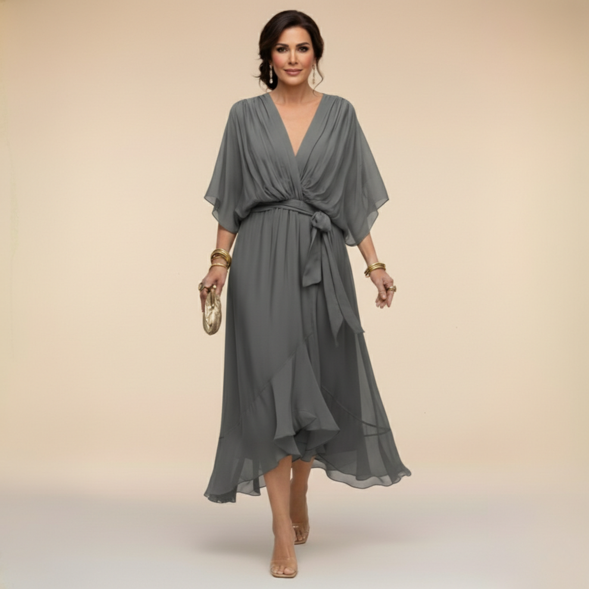 Arabella | Flowing V-Neck Silhouette Dress