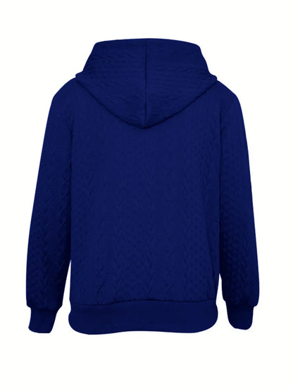 Vintage Jacquard Zip-Up Hooded Jacket