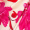 Pink And Cream Floral Print Gathered Midi Dress
