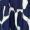 Navy and Cream Abstract Print Puff Sleeve Smock Midi Dress