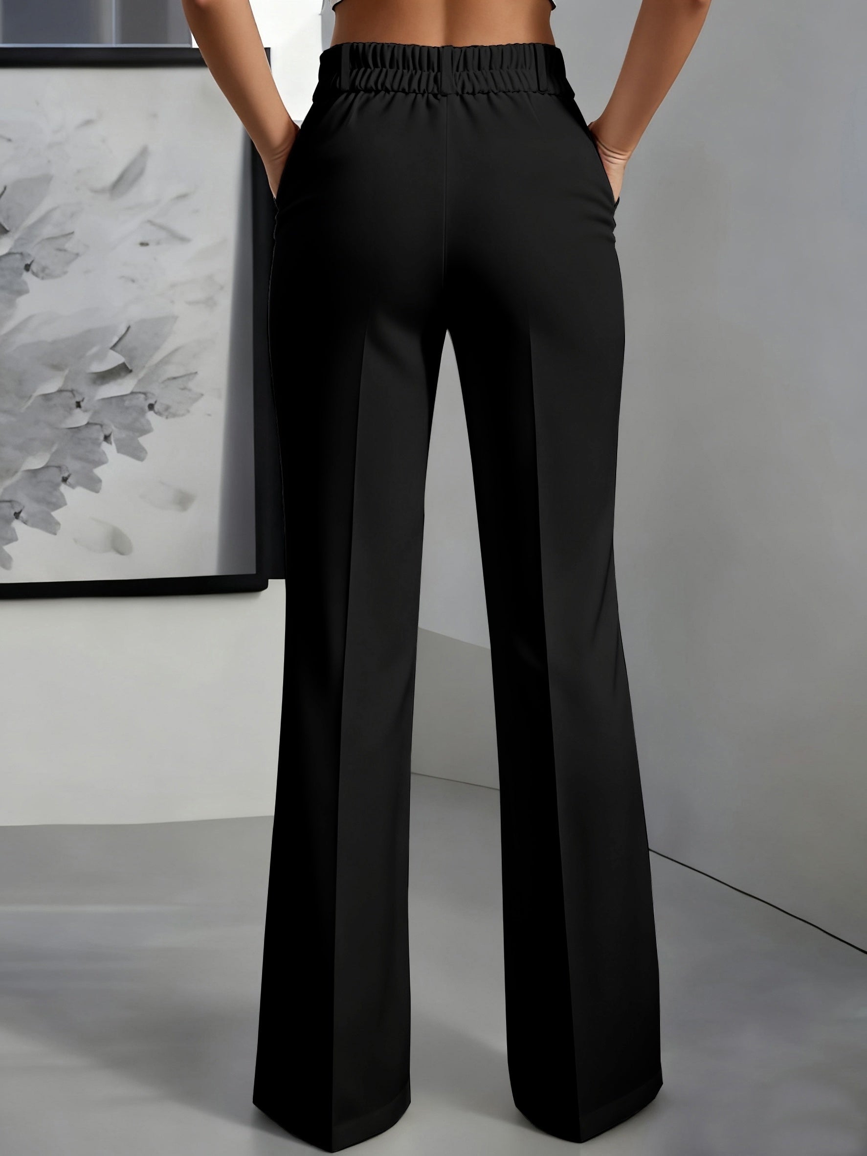 Tailored High-Rise Wide-Leg Trousers