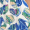 Blue Leaf Print Frill Hem Racer Neck Midi Dress