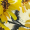 Yellow Sunflower Print Strappy Racer Neck Mini Dress