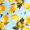 Blue Lemon Print Shirred Straps Tiered Midi Dress