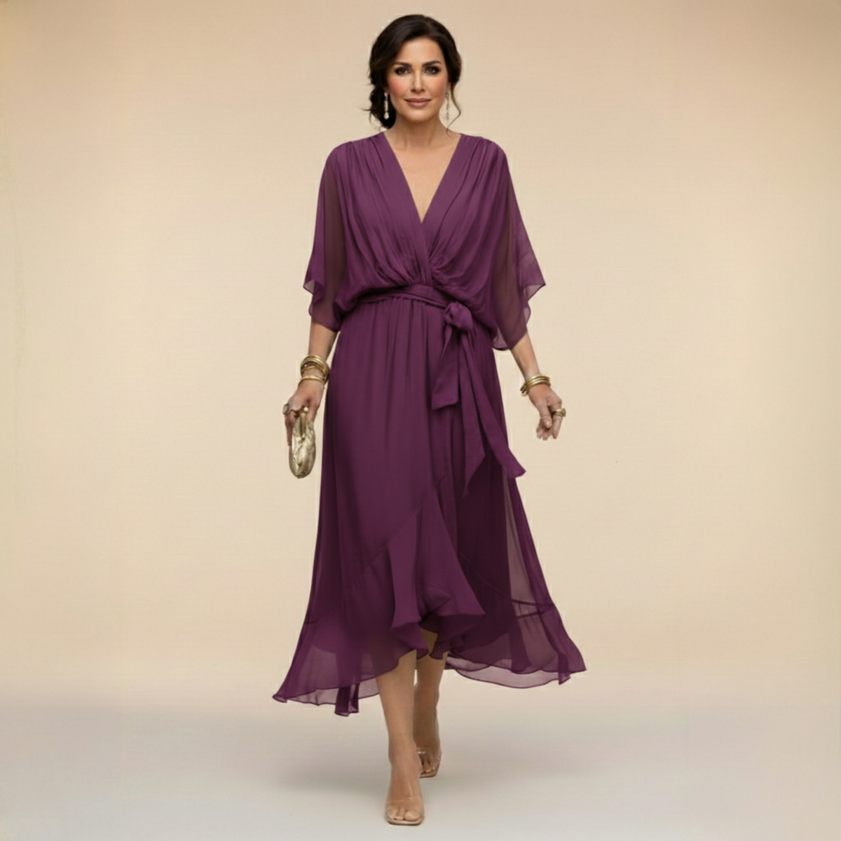 Arabella | Flowing V-Neck Silhouette Dress
