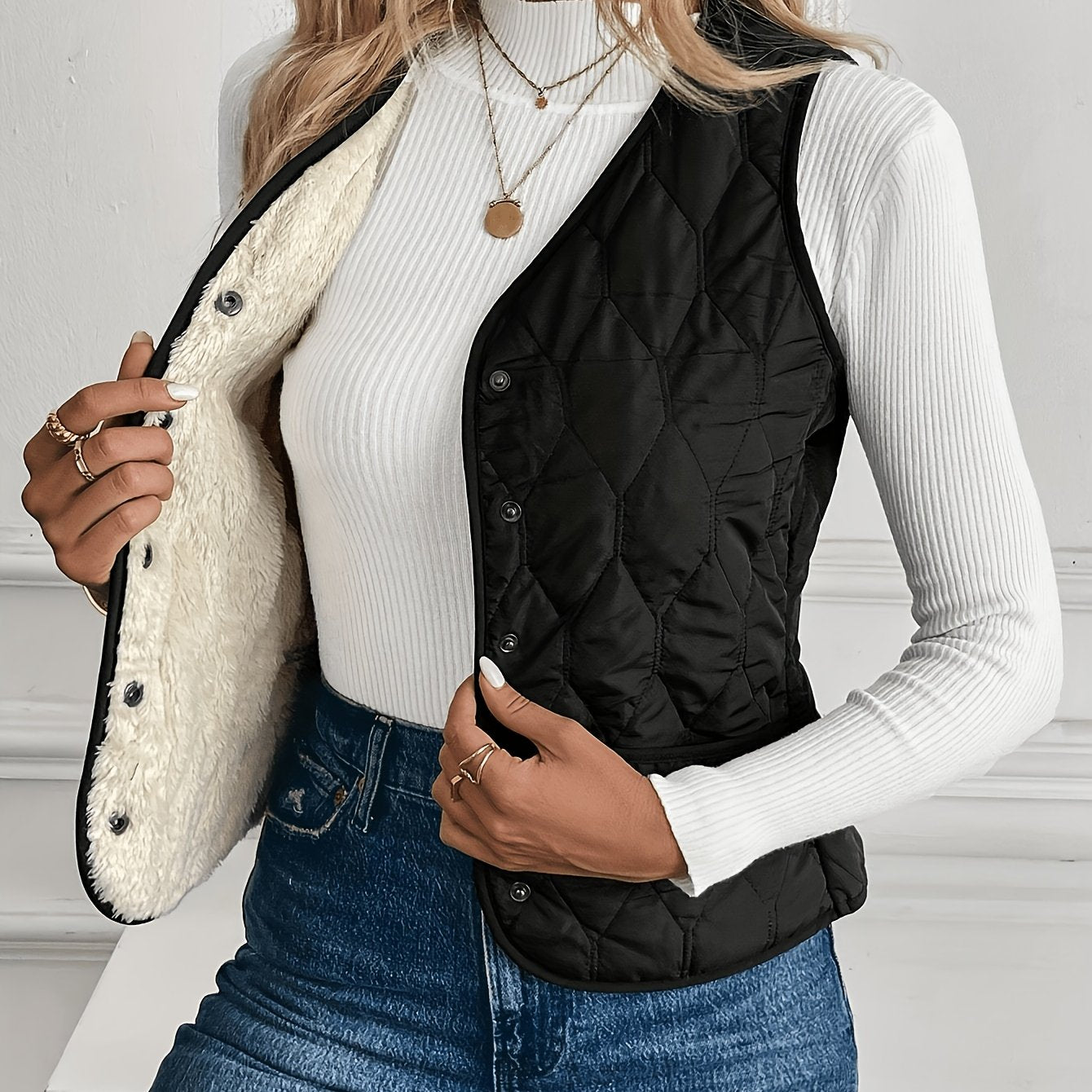 Reversible Quilted Sleeveless Jacket