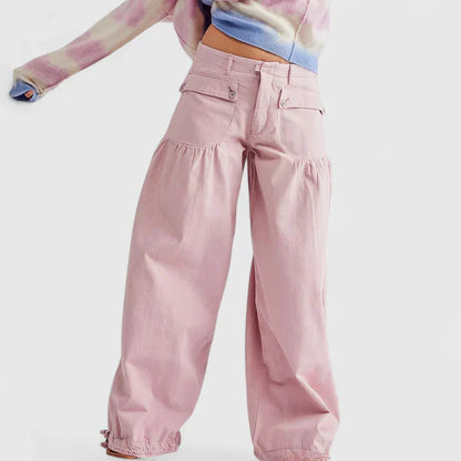 Wide Leg Bohemian Pleated Trousers