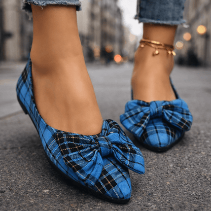 Elodie Bow Check Flats