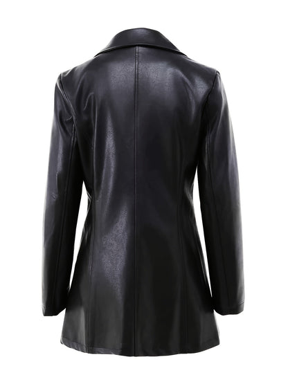 Mid-Length Coat with A-Line Hem and Notched Collar
