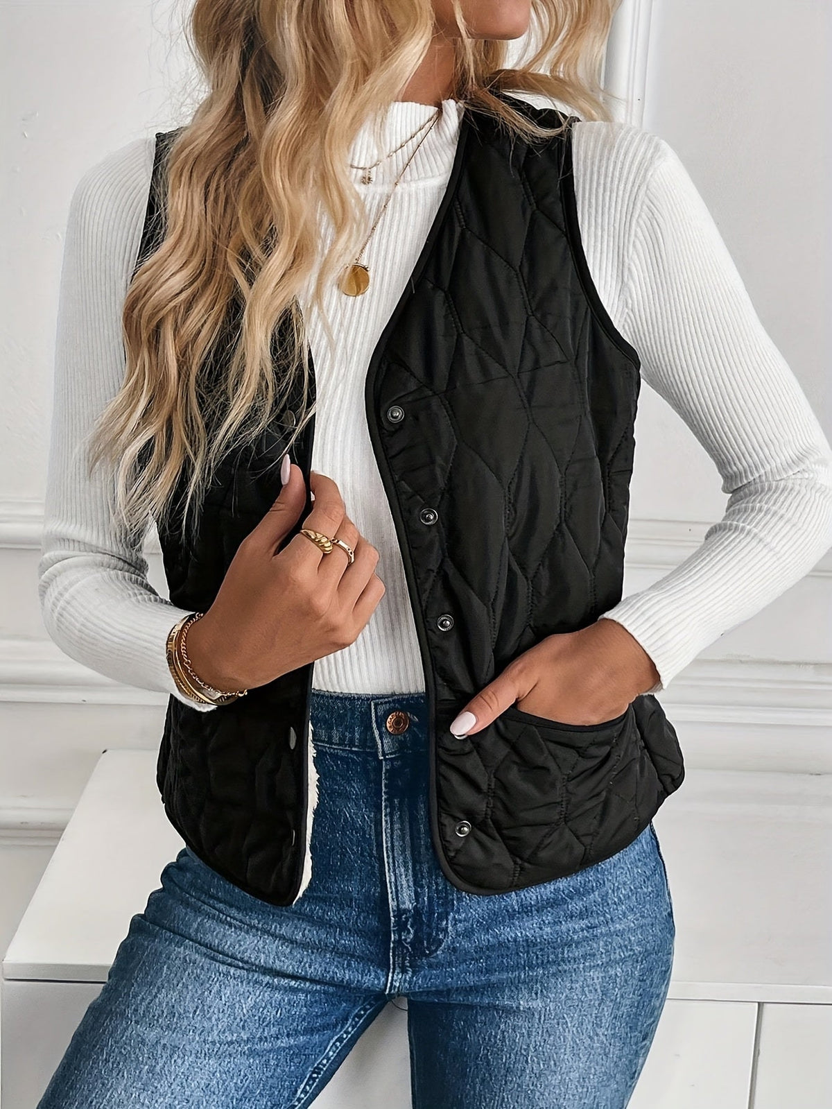 Reversible Quilted Sleeveless Jacket