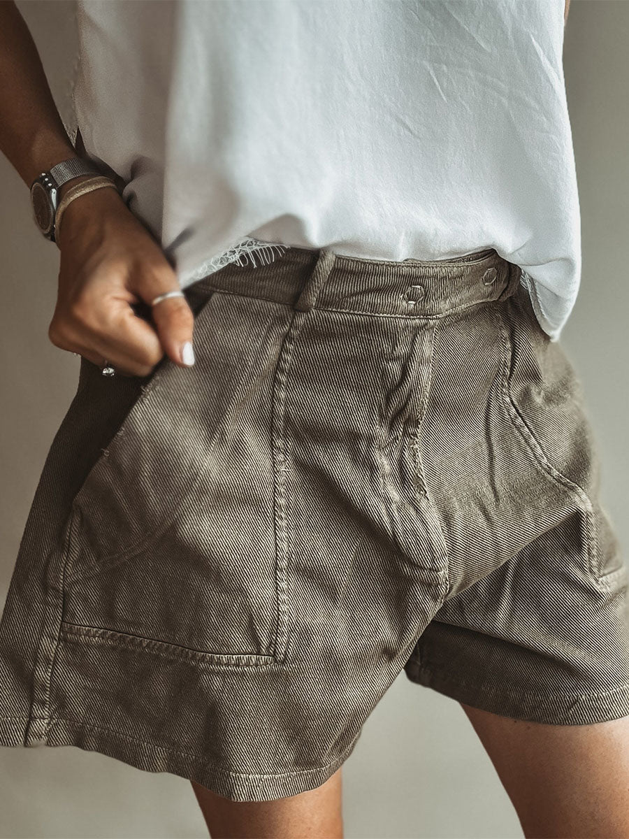 Women's Vintage Wash Utility Pocket Shorts