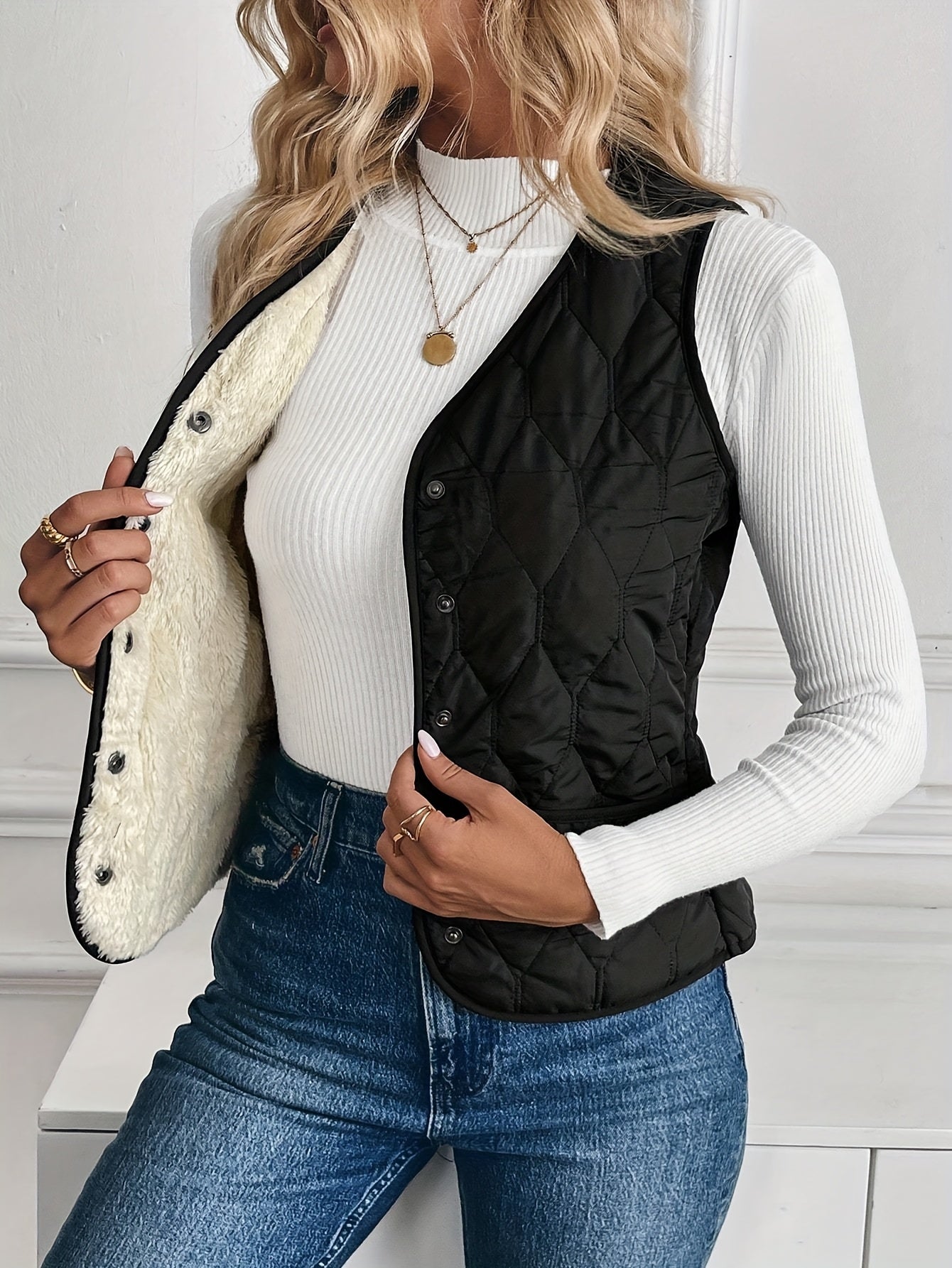 Reversible Quilted Sleeveless Jacket