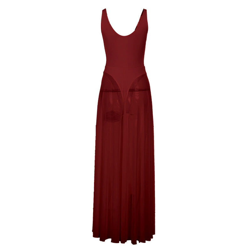 Metal Ring Mesh Long Dress