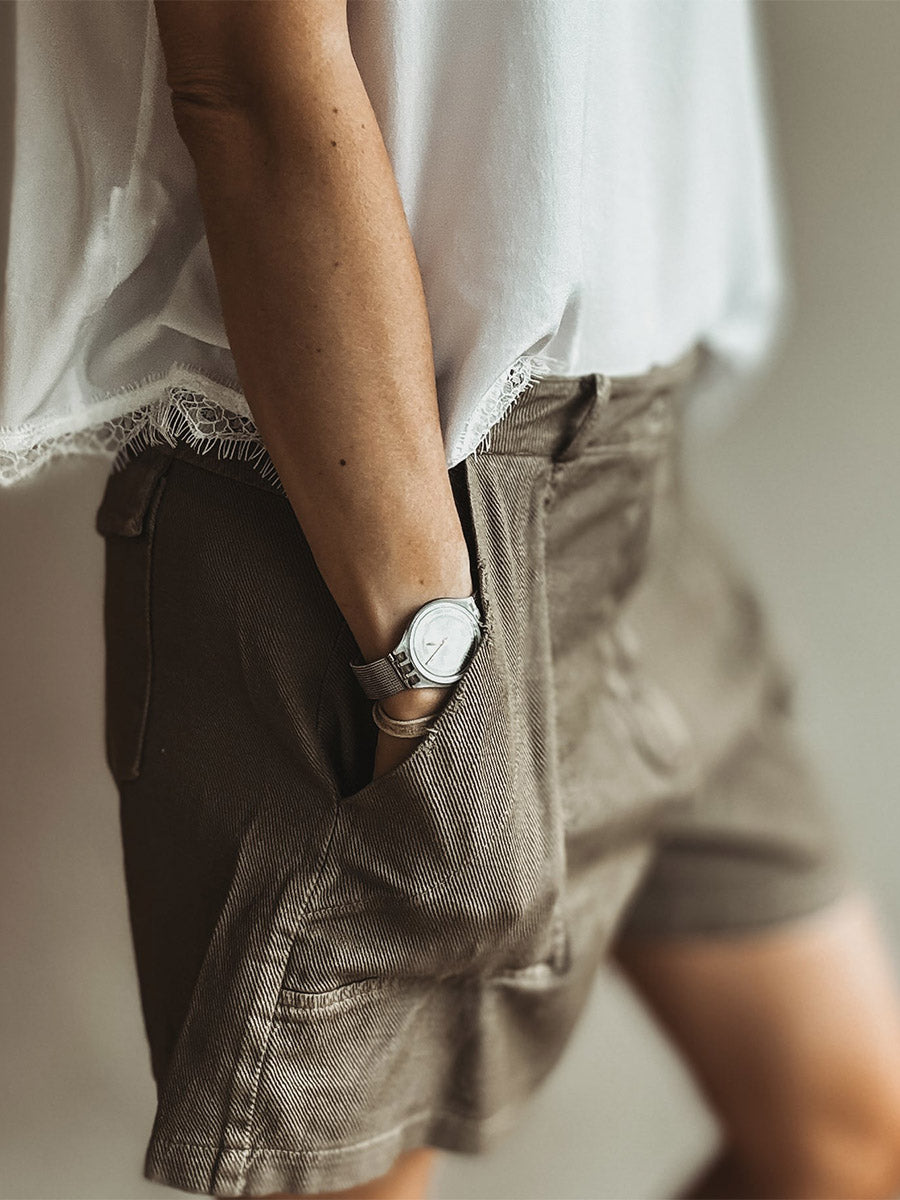 Women's Vintage Wash Utility Pocket Shorts