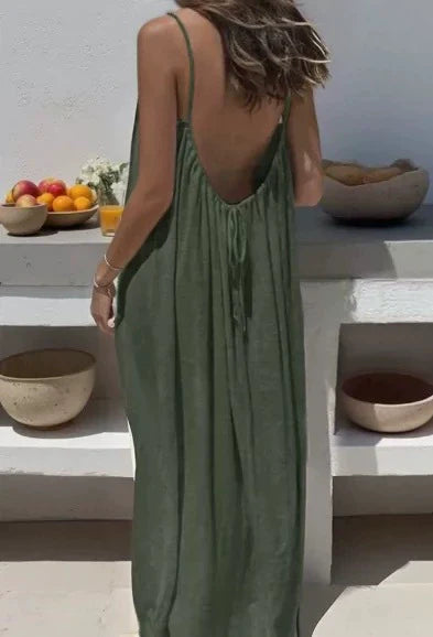 Midnight Whisper Backless Lounge Dress