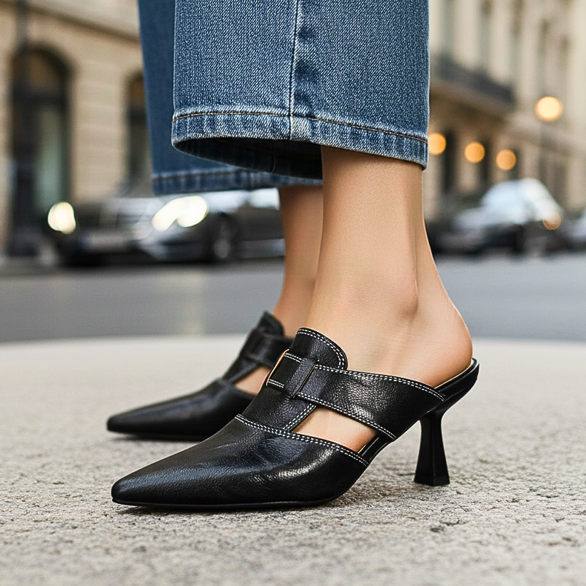 AUBREY MONROE GENUINE LEATHER HEELS