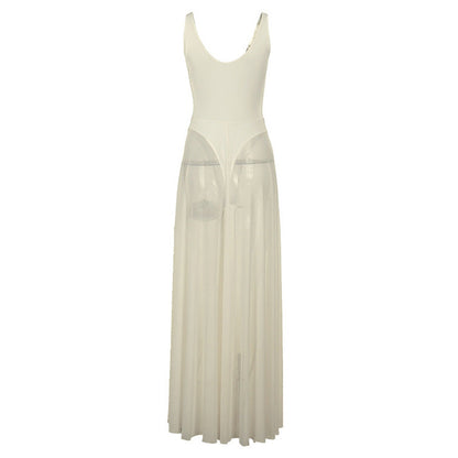Metal Ring Mesh Long Dress