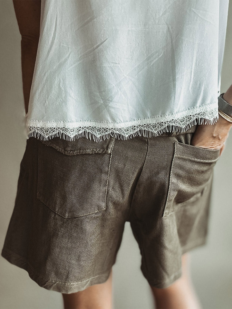 Women's Vintage Wash Utility Pocket Shorts