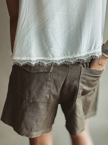 Women's Vintage Wash Utility Pocket Shorts