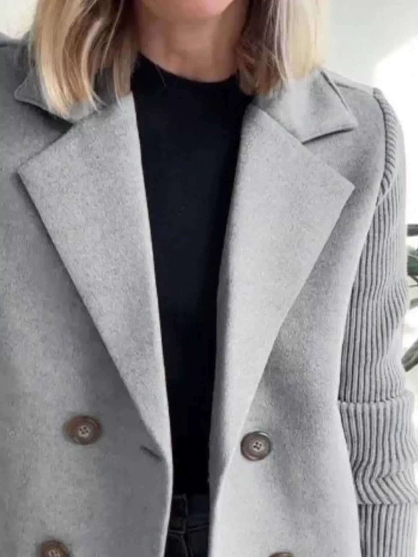 Mid-Length Shawl Collar Overcoat with Buttoned Front