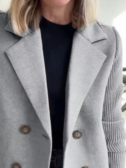 Mid-Length Shawl Collar Overcoat with Buttoned Front