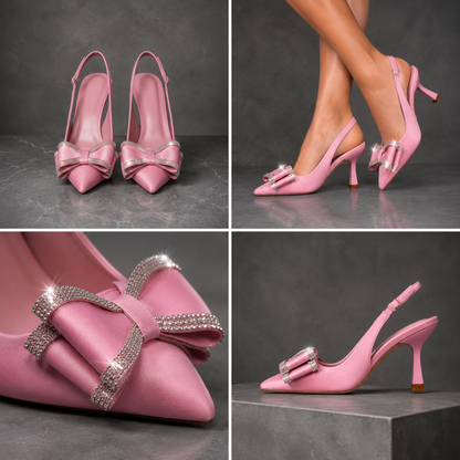 VIVIENNE CRYSTAL BOW HEELS