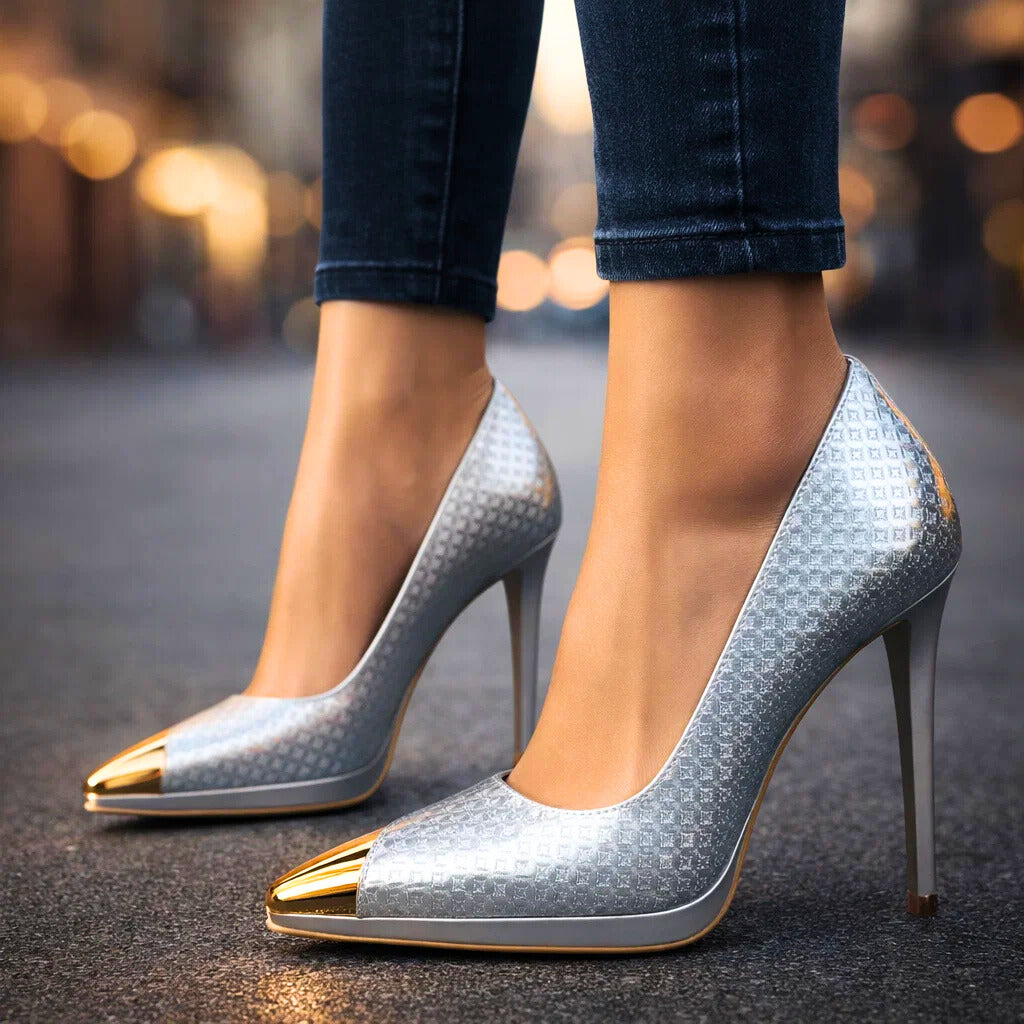 AVELINE GOLD-POINT HEELS