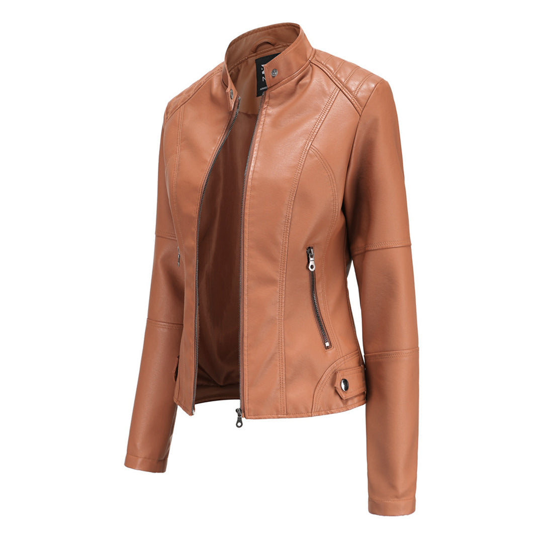 Vintage Leather-Look Jacket for Everyday Elegance