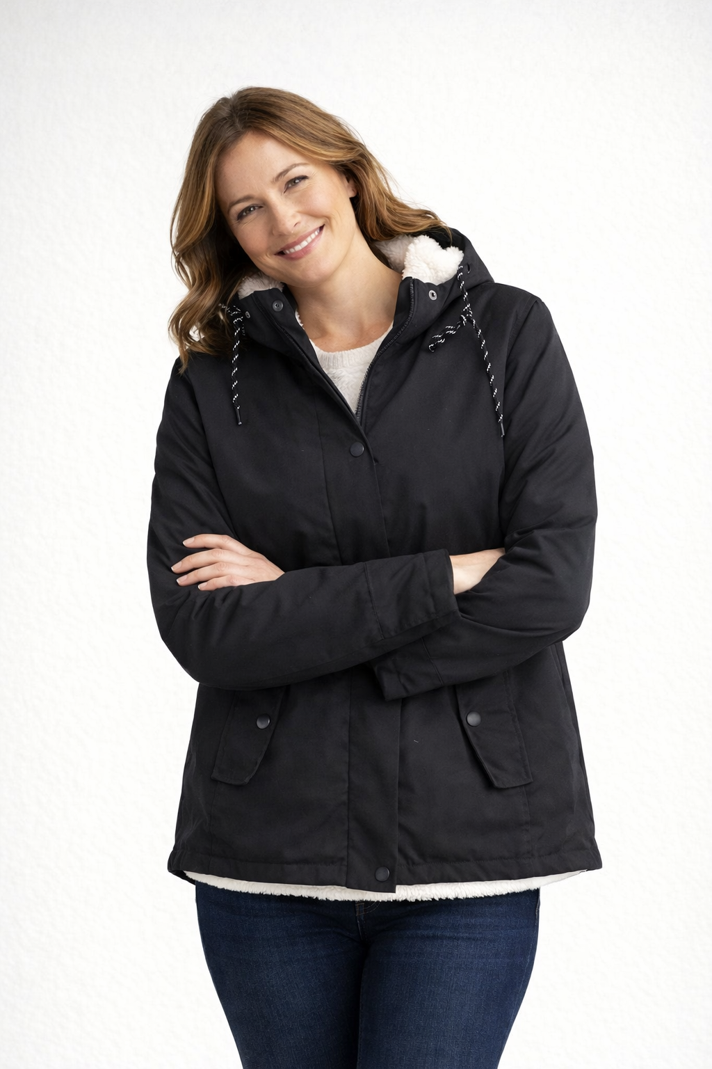 Hooded Winter Jacket with Fleece Lining