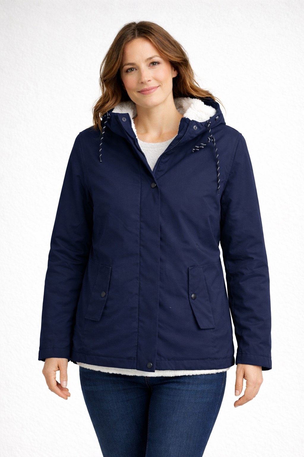 Hooded Winter Jacket with Fleece Lining