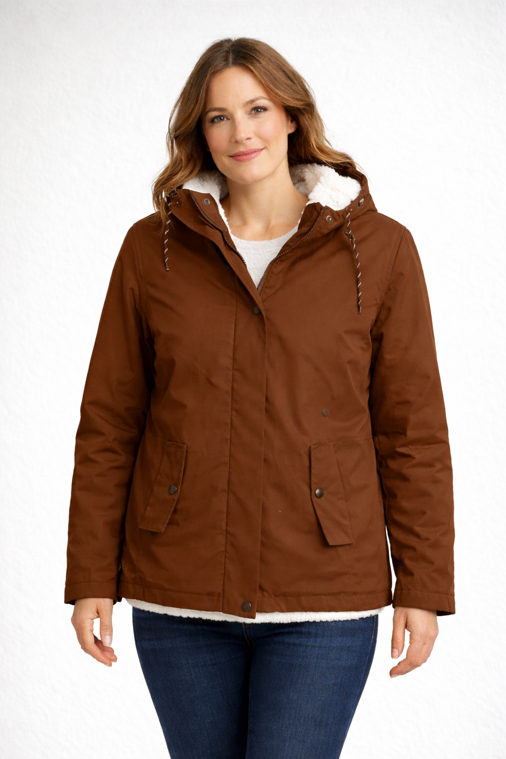 Hooded Winter Jacket with Fleece Lining