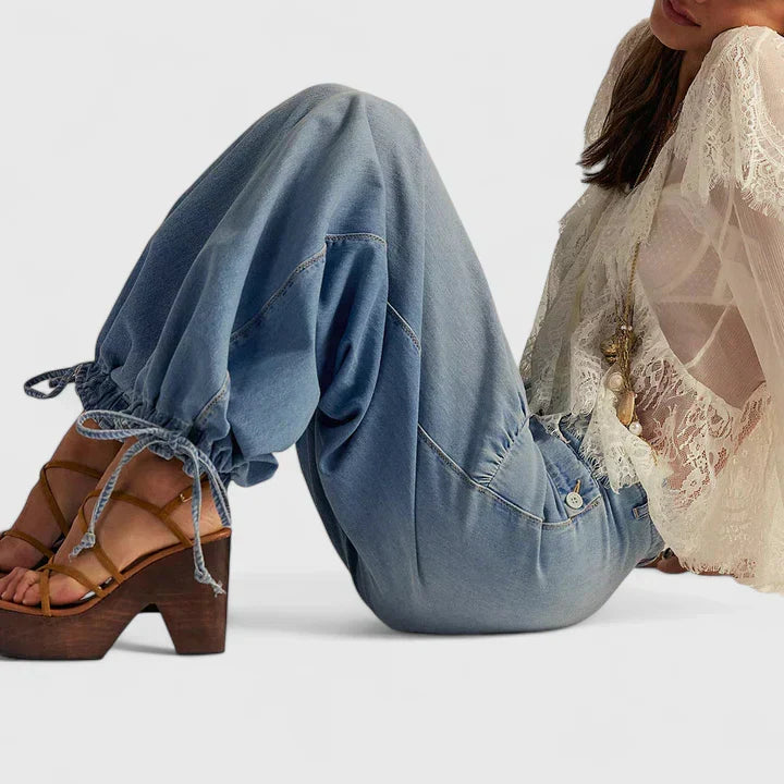 Wide Leg Bohemian Pleated Trousers