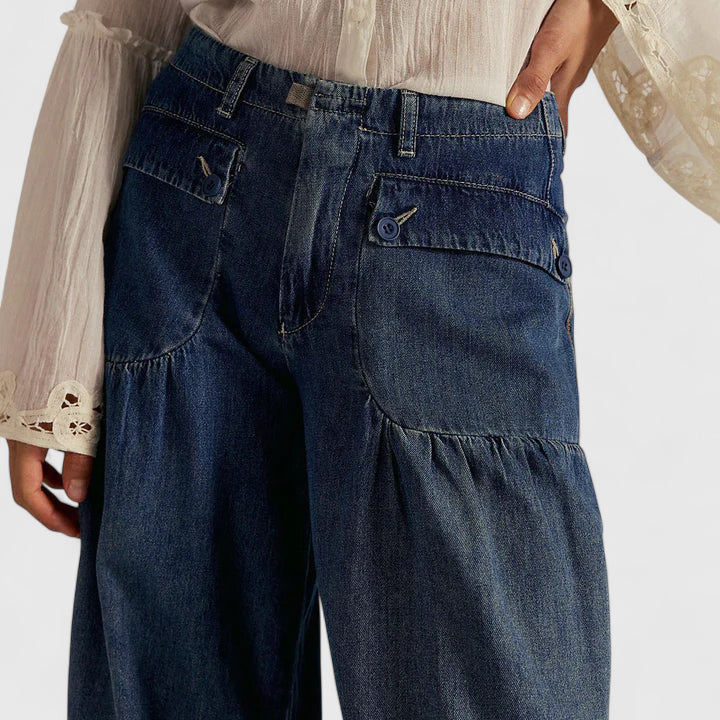 Wide Leg Bohemian Pleated Trousers