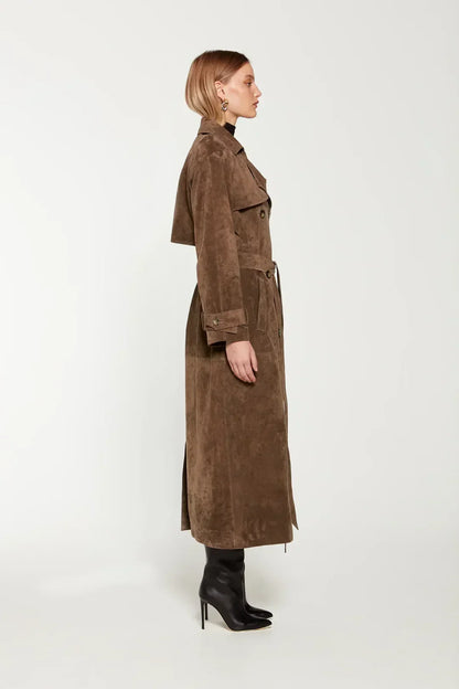 Aurrelia | Suede Trenchcoat
