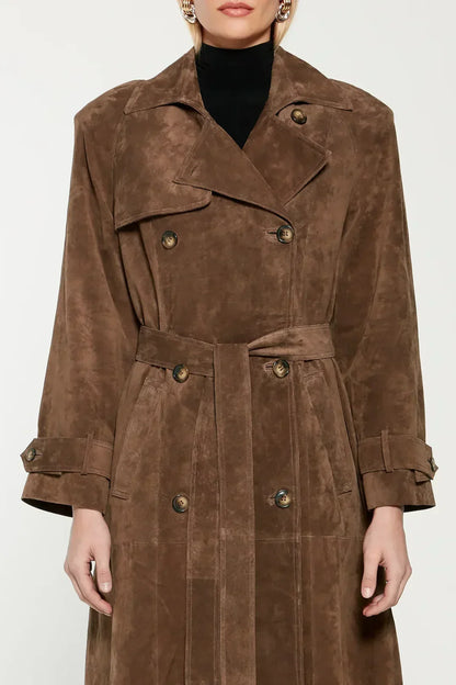 Aurrelia | Suede Trenchcoat