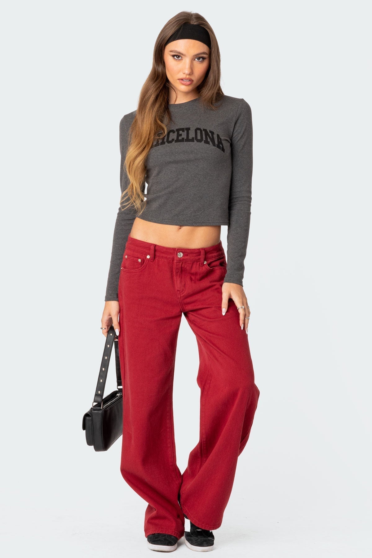 Eira Red Low Rise Jeans