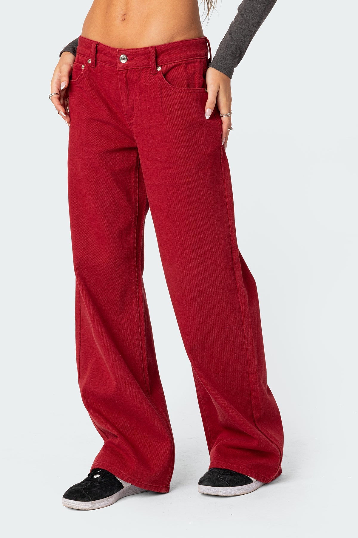Eira Red Low Rise Jeans