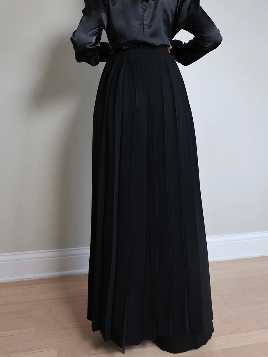 Lovely Pleated Overskirt Pants Set - Clearance Sale