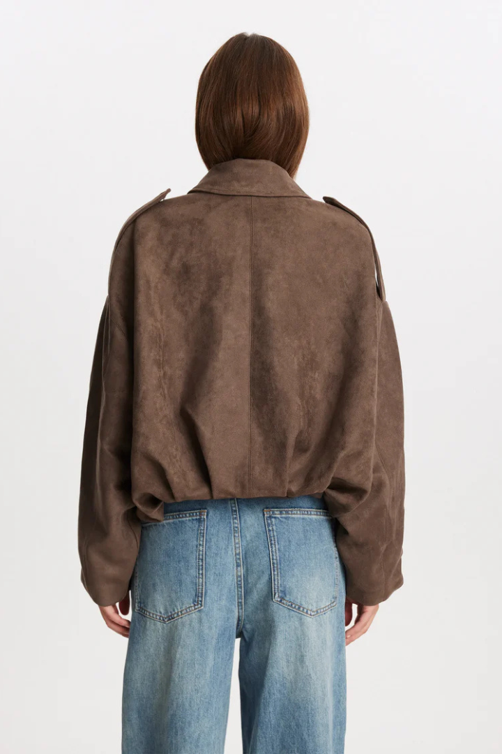 Aurrelia | Textured Oversized Bomber Jacket