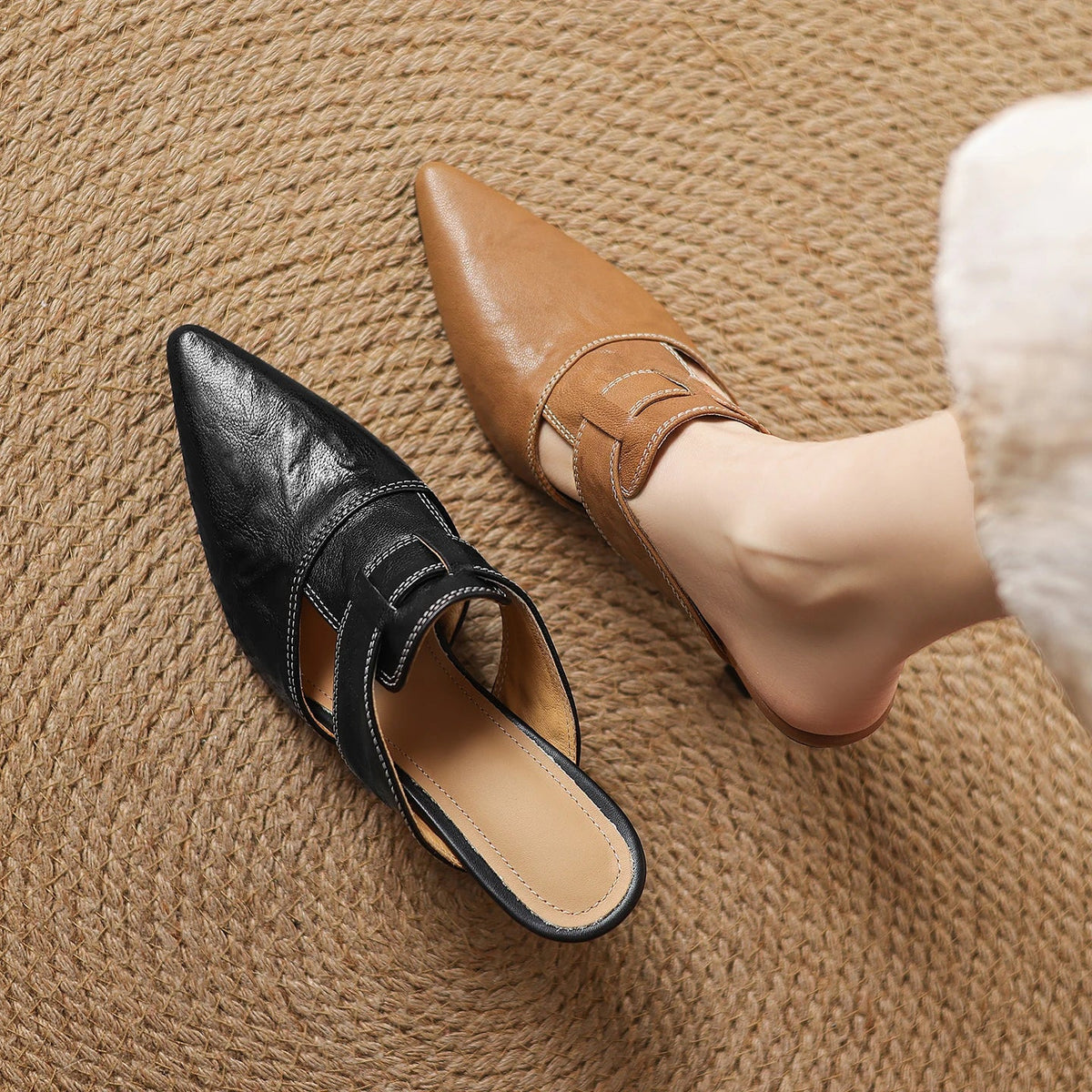 AUBREY MONROE GENUINE LEATHER HEELS