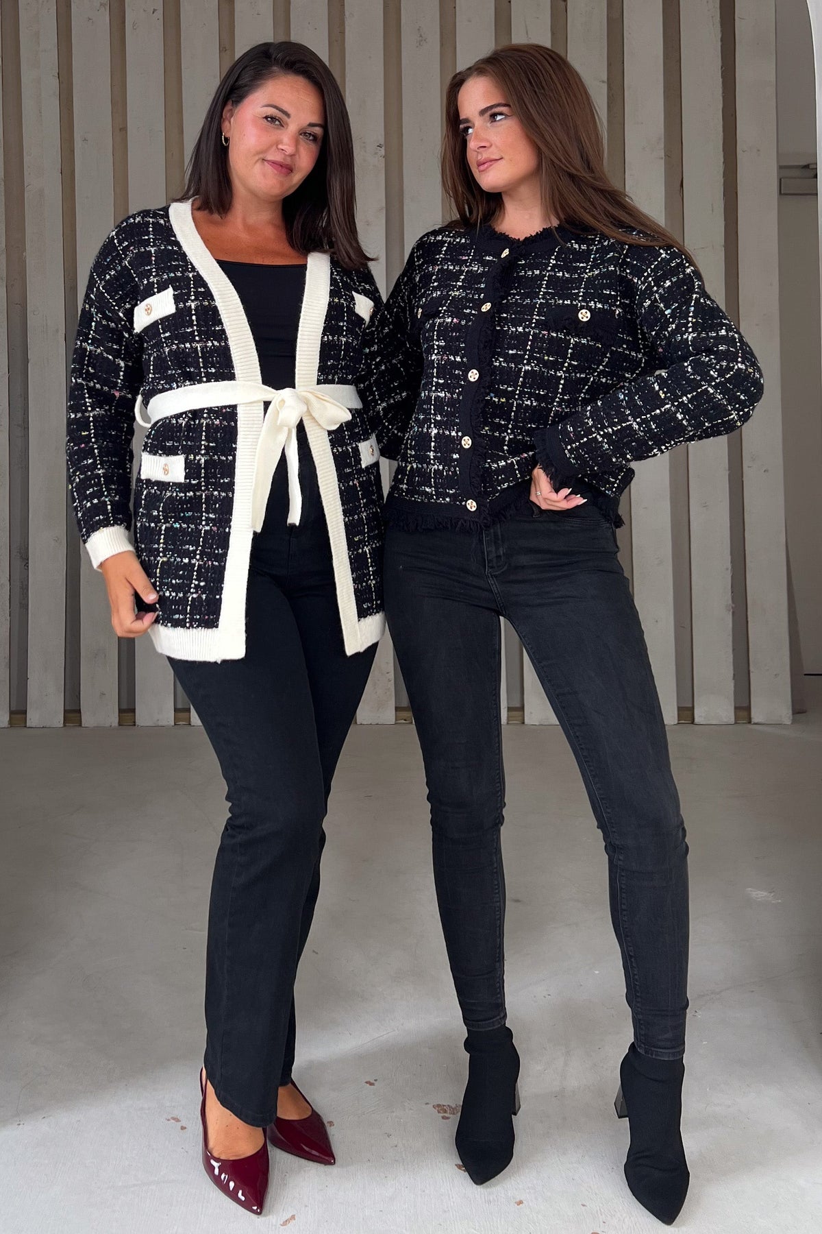Zya Black Knit Gold Button Jacket