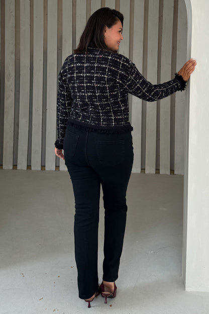 Zya Black Knit Gold Button Jacket