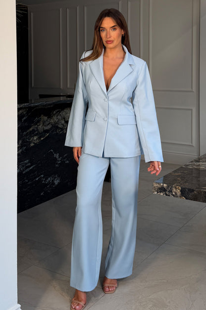 Stevie Classic Fitted Blazer Sky Blue