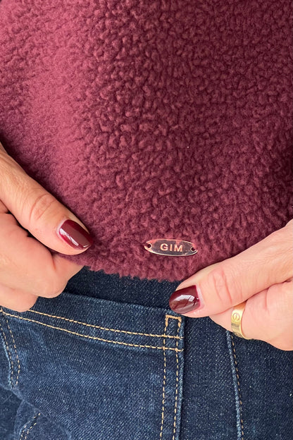 Lulu Contrast Binding 1/4 Zip Fleece Plum