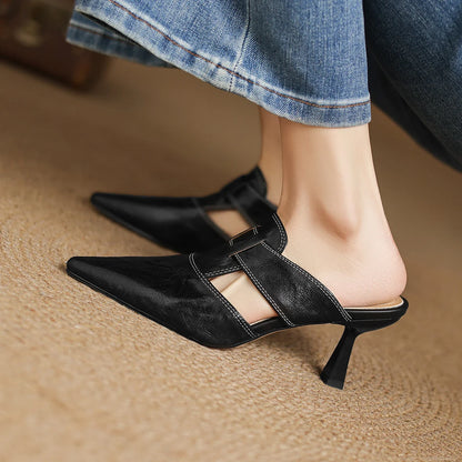 AUBREY MONROE GENUINE LEATHER HEELS