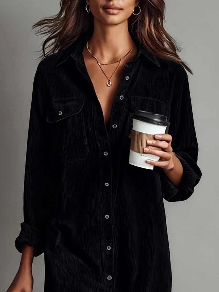 Calista | Soft-Touch Button-Down Midi Dress